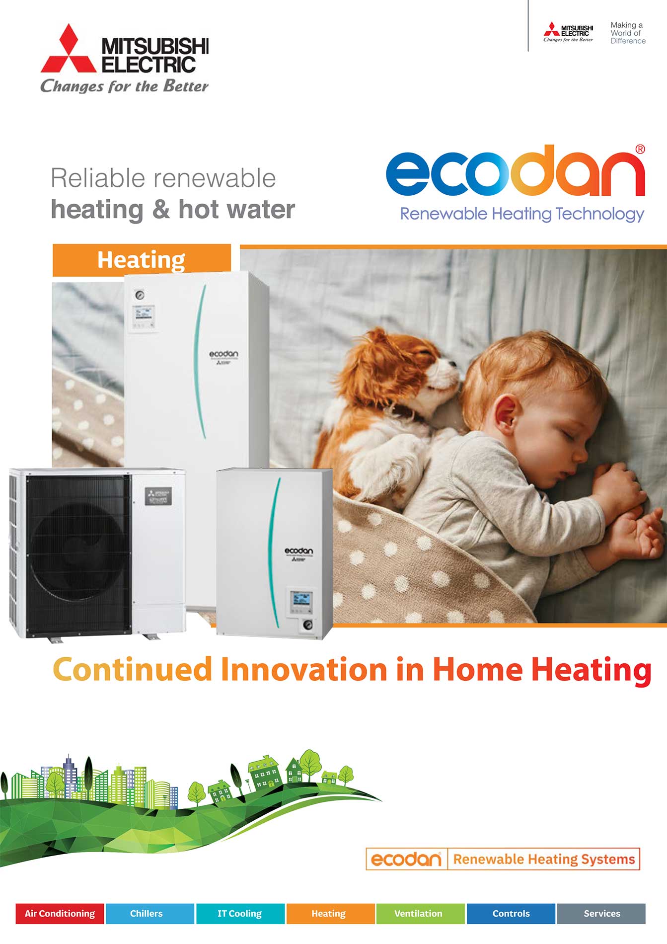 Preuzmite informativnu brošuru i saznajte kako Mitsubishi Electric ECODAN toplotne pumpe obezbeđuju efikasno, pouzdano i održivo grejanje.