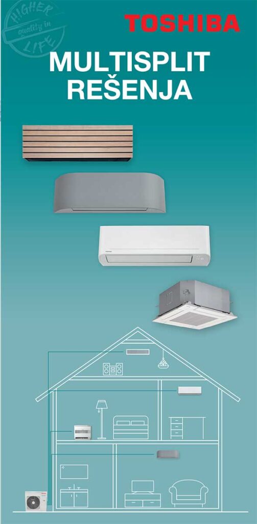 Toshiba multisplit sistem za grejanje i hlađenje više prostorija uz individualnu kontrolu