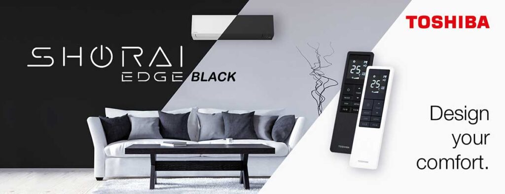 Energetski efikasna i izuzetno tiha klima u crnoj boji. Toshiba Shorai Edge Black za savremen i luksuzan prostor.